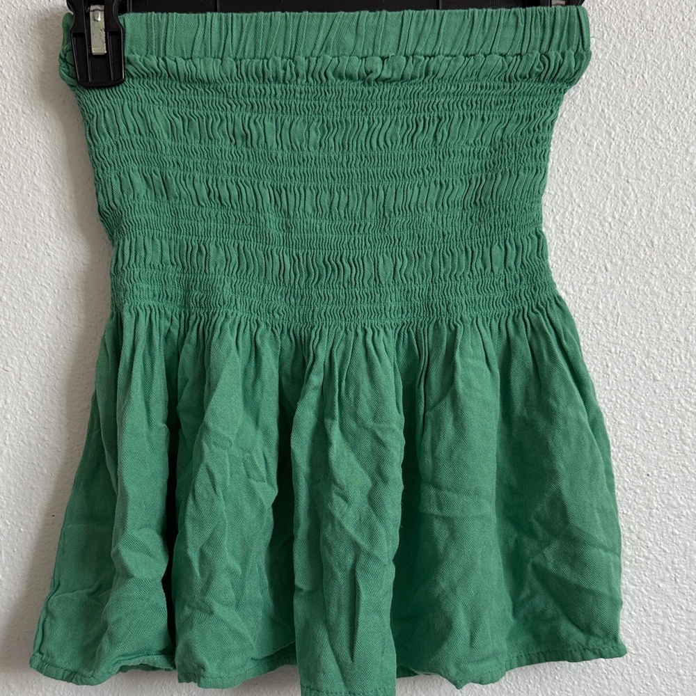 Forever 21 Emerald Smocked Shirt